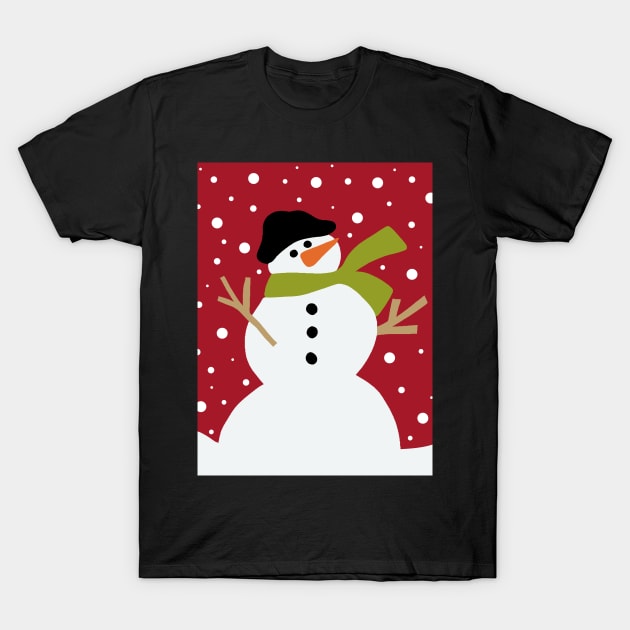 Cute snowman T-Shirt by valentinahramov